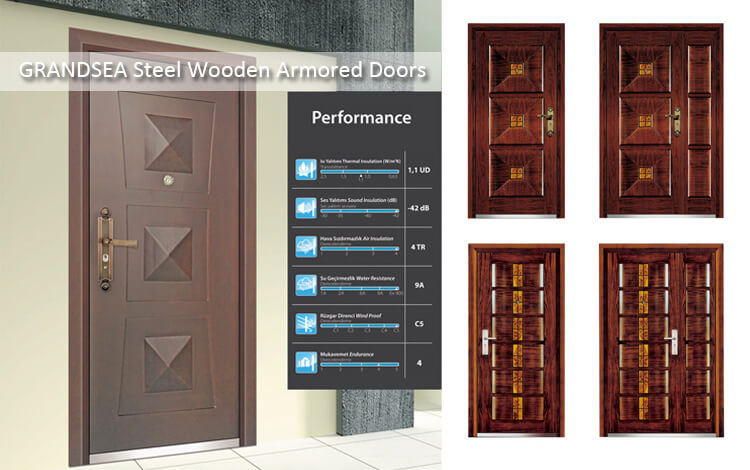 steel wooden armored doors