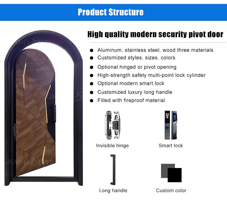 metal pivot front door
