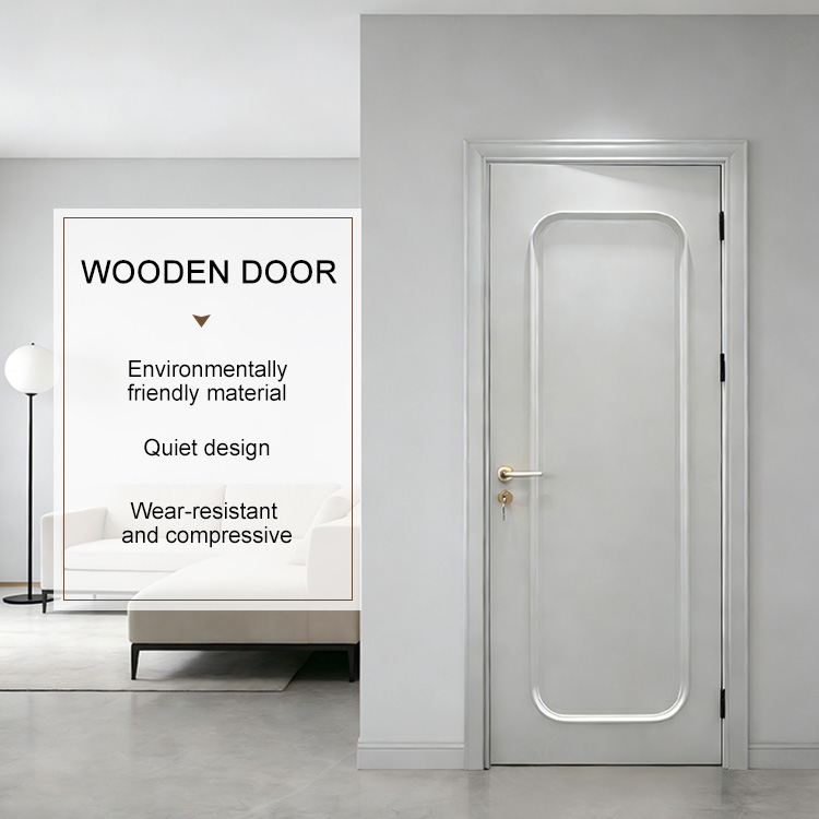 white trim wood door
