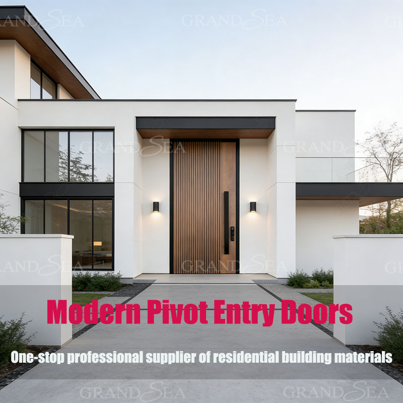 Solid wood pivot entry door