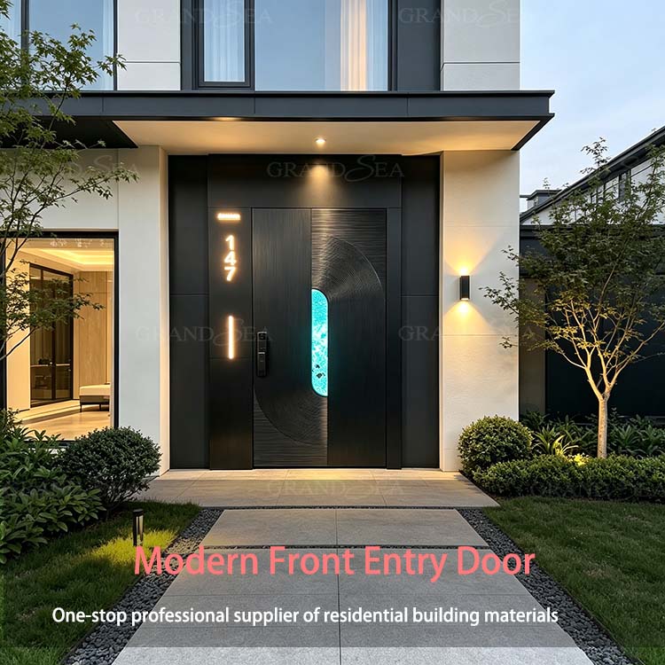 black luxury smart front door