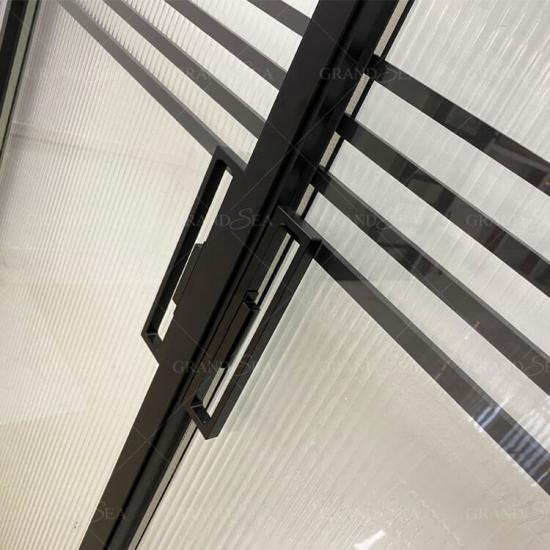 black aluminum glass sliding door designs