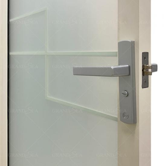 white frame aluminum hinged door