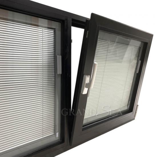 black aluminum tilt turn window