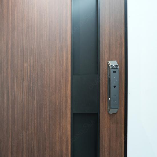 Oversized wooden front door