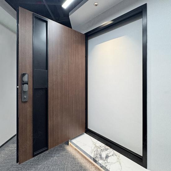 Oversized wooden front door