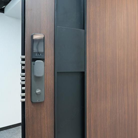 Oversized wooden front door