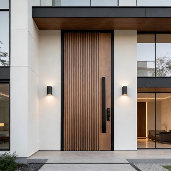 أبواب دخول مفصلية من الخشب الصلب