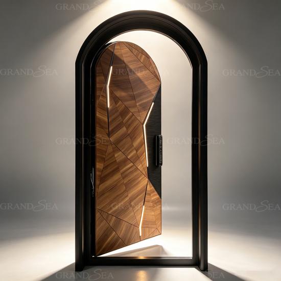 أبواب خشبية منحوتة مقوسة