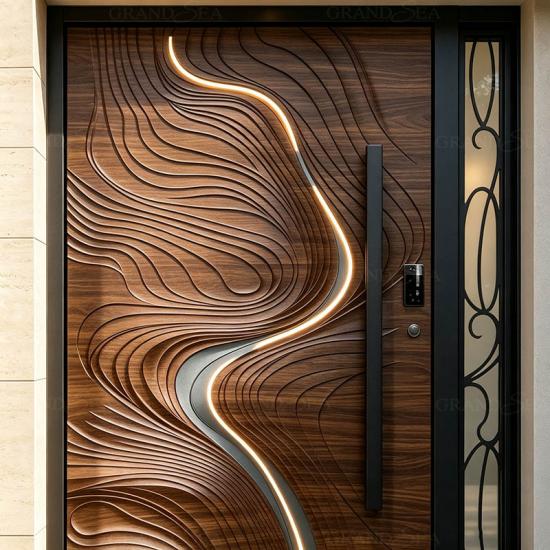 aluminum carved pivot door