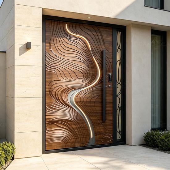aluminum carved pivot door